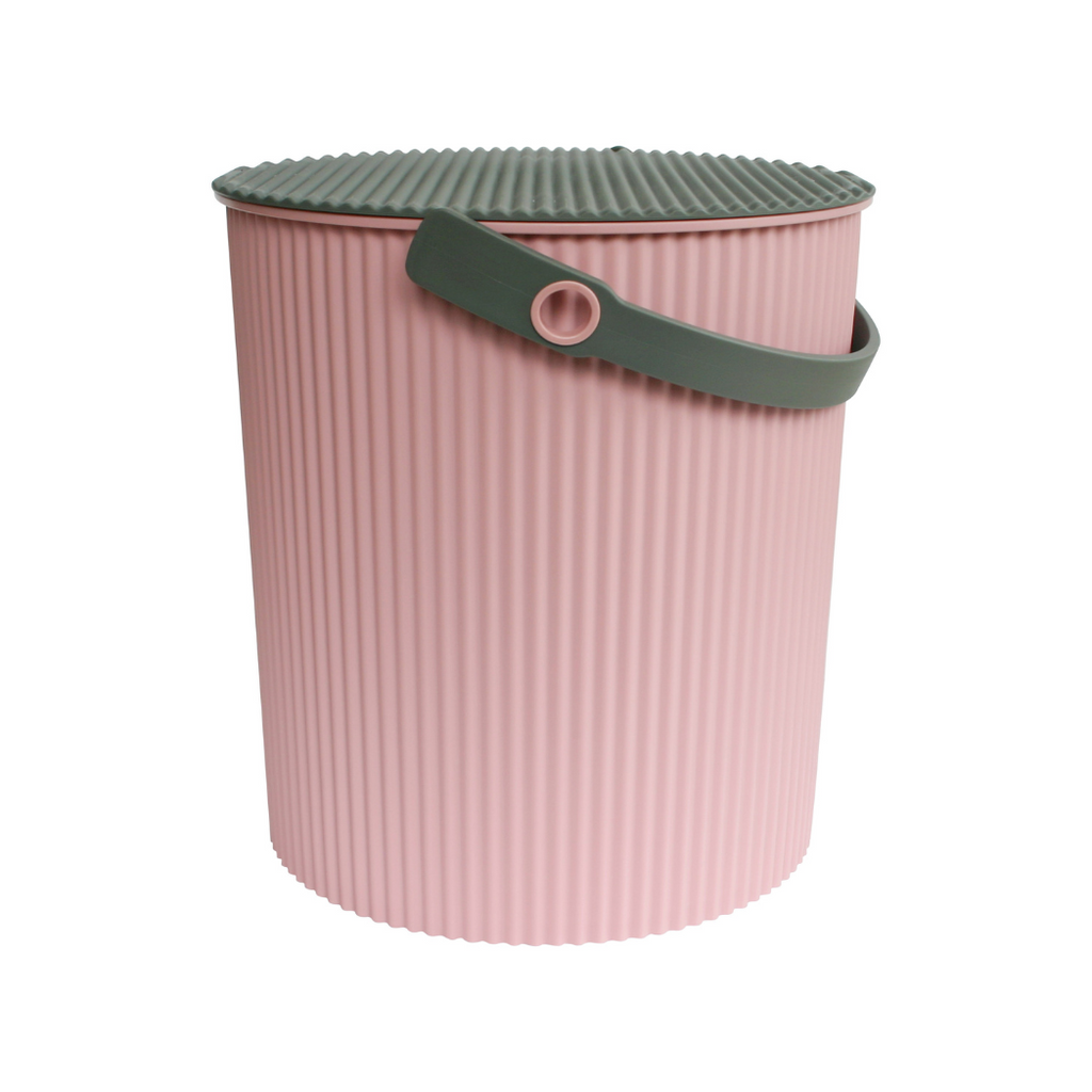 Japansk spand i rosa og grå 20 liter set forfra